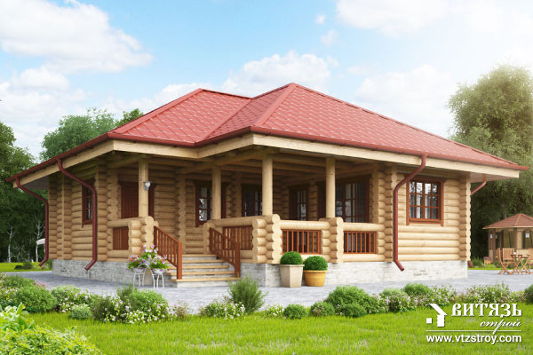 Проект рубленной бани из бревна Кустодиев
