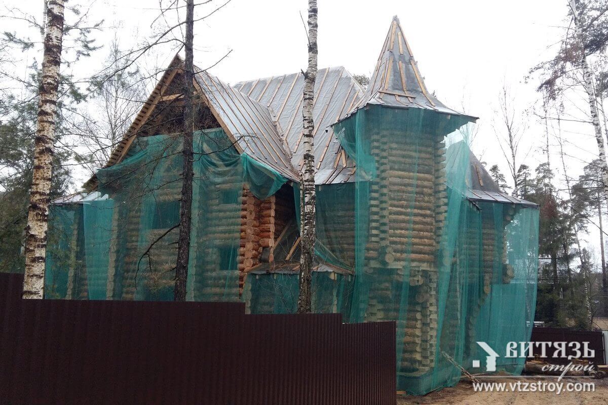 Установка срубов, защитная сетка 35