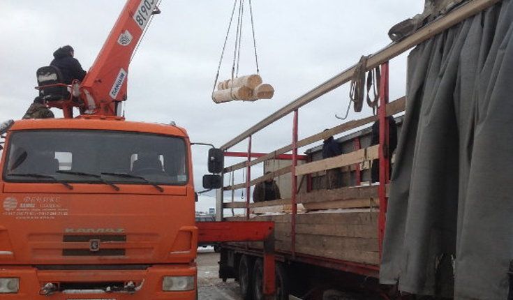 Погрузка и доставка сруба для сборки1 Погрузка и доставка сруба для сборки1